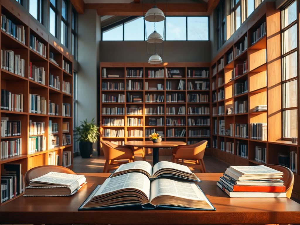 Modern library reading room